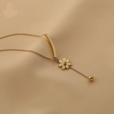 Gold Ladies Chain, Unique Gold Pendant Designs For Women, Mother's Day Stainless Steel Necklace With Adjustable Chain, Metal Jewelry With Adjustable Chain And Flower Shape, Metal Necklace With Flower Charm For Gift, Tarnish Resistant Metal Necklace For Mother's Day, Mother's Day Metal Tarnish Resistant Necklaces, Mother's Day Metal Dangle Necklaces, Hypoallergenic Rose Gold Stainless Steel Necklaces