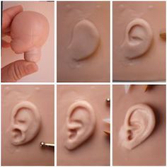 there are many different pictures of the same person's ear