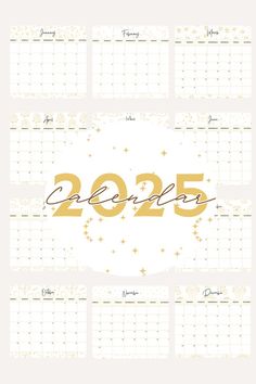 a calendar with gold numbers and stars on it, in the middle of a white background