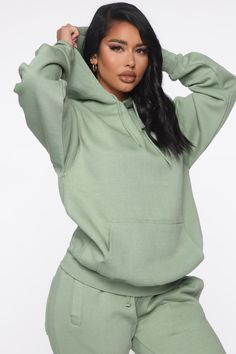 Available In Black, White, And Pink, Denim Blue, Sage, Red, Peach, Mauve, Neon Orange, And Citrine Oversized Fit Long Sleeve Hood With Drawstring 80% Cotton 20% Polyester Imported | Stole Your Boyfriend's Oversized Hoodie in Sage size XL by Fashion Nova Blue Sage, Red Peach, Pink Denim, Shorts Co Ord, Green Hoodie, Oversized Hoodie, Workout Hoodie, Womens Loungewear, Oversize Hoodie