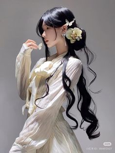 Ancient Chinese Hairstyles, Lovely Hairstyles, Code Blend, Hanfu Hairstyles, Hairstyle Names, Hair Bun Tutorial, Lilac Hair, Silver Hair Color