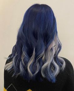 Dark Blue Hair, White Hair Color, Colorful Sky, Hair Color Streaks, White Ash, New Hairstyle