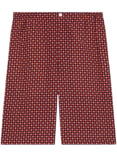 4956 GUCCI PRINTED VISCOSE BERMUDA SHORTS Trendy Shorts, Houndstooth Pattern, Leather Cap, Wardrobe Design, Mens Fall, Mens Gloves, Gucci Men, Classic Blue, Mens Shoes Sneakers