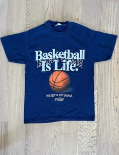 Vintage Basketball is Life T-shirt / Vintage Big Ball Sports / - Etsy Eybl Basketball Shirt, Throwback Sports T-shirt With Screen Print, Throwback Cotton T-shirt For Sports, Vintage College T-shirt With Lettering, Vintage Short Sleeve T-shirt With Lettering, Sports Event Cotton T-shirt With Lettering, Vintage Sports Tshirt, Cotton T-shirt With Lettering For Sports Events, Vintage Sports Tops With Text Print