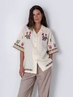 Women's clothing by Etnodim Ukraine Clothing, Dark Blue Blouse, Embroidered Shirts, Natural Linen Fabric, Ethnic Outfits, Shirt Embroidery, Embroidered Clothes, White Embroidery, Black Linen