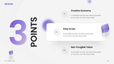 the three points website is displayed with purple and white text, which reads 3 points