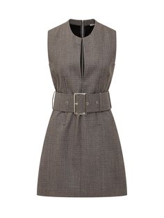 Mini sleeveless wool dress. U-neck with cut out. Zip closure on the back. Waist belt.Composition: Outside:, 100% Wool Inside:, 74% Polyurethane, 21% Polyester, 5% Cotton Stella Mccartney Dress, Stella Mccartney Dresses, Vegan Clothing, Italian Outfits, Belted Shorts, Dress With Belt, Wool Dress, Sleeveless Mini Dress, Chic Woman