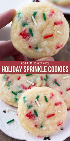 soft and buttery holiday sprinkle cookies