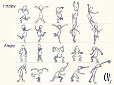 an image of different poses for people to draw