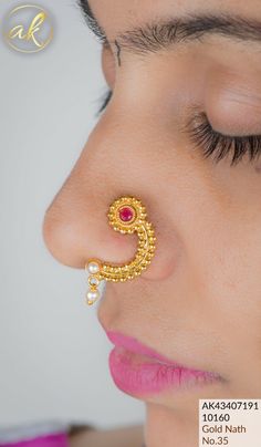 Nath Design, Marathi Nath, Bridal Nath, Gold Jewellry, Indian Nose Ring, Women Faces, Nose Jewelry