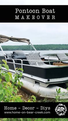 pontoon boat makeover Pontoon Makeover Diy, Pontoon Remodel Ideas, Pontoon Boat Makeover Ideas, Pontoon Wrap Ideas, Pontoon Restoration Ideas, Tritoon Pontoon Boats, Pontoon Boat Organization Ideas