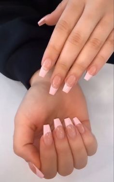 Pretty French Tip Nails Classy, Trendy French Tip Nails Coffin, Pink French Tip Nails Coffin, Pink French Tip Acrylic Nails, Trip Nails, Pink French Tip, Special Nails, French Tip Acrylic Nails, Pink French