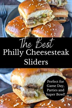 the best philly cheesesteak sliders perfect for game day, parties and super bowl