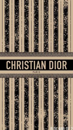 a black and white striped background with the words christian dior