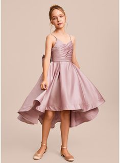 JJ's House Bow Satin V-Neck Sweet 16 Junior Bridesmaid Dresses Confirmation Dresses Fall Spring Summer Winter A-line Back Zip Dusty Rose Asymmetrical Pink Sleeveless Junior Bridesmaid Dress. #JJ's House #Bow #Satin #VNeck #Sweet16 #JuniorBridesmaidDresses #ConfirmationDresses #Fall #Spring #Summer #Winter #Aline #BackZip #DustyRose #Asymmetrical #Pink #Sleeveless #JuniorBridesmaidDress Confirmation Dresses, Girls Dresses Online, Dresses Fall, Junior Bridesmaid Dress, Junior Bridesmaid Dresses, Junior Bridesmaid, Summer Winter, Dress With Bow, Fall Dresses