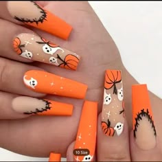 Nail Glam, Fake Nails Long, Purple Acrylic Nails, Halloween Press On Nails, Halloween Acrylic Nails, Cute Halloween Nails, Nagel Tips, Manicure Tips