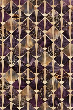 an abstract pattern with gold and purple colors