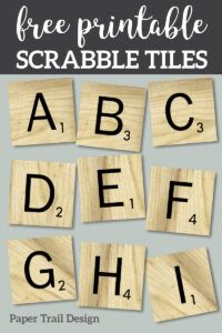 printable scrabble tiles with the letters and numbers on them