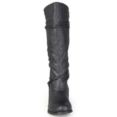 Display your fierce fashion sense in these Harley knee-high riding boots from Journee Collection.WC = wide calf; XWC = extra wide calfWatch the video to find out how to perfectly fit your boots.BOOT FEATURES Side zipper ensures easy on and off Low heel offers stability and comfort BOOT CONSTRUCTION Manmade upper / lining TPR outsole BOOT DETAILS Round toe Zipper closure Lightly padded footbed 1-in. heel 14-in. shaft 16-in. circumference 17-in. WC circumference 18-in. XWC circumference  Size: Med Harley Women, Harley Boots, Wide Calf Riding Boots, Black Riding Boots, Shoe Last, Comfortable Boots, Womens Knee High Boots, Wide Calf, Wide Fit Boots