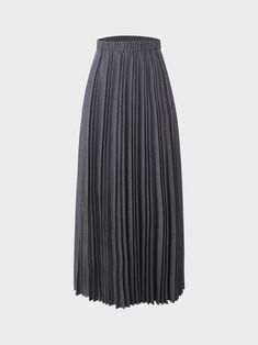 Introducing the Wool Pleated Skirt-Dark Grey, a stylish and versatile addition to your wardrobe. Its pleated design adds a touch of elegance, while the dark grey color pairs well with any outfit.**Although we try our best to ensure none of our products contain shatnez, please be sure to check any product that contains wool or linen before wearing. Gray Relaxed Maxi Skirt With Lining, Gray Relaxed Fit Maxi Skirt With Lining, Gray Relaxed Maxi Skirt With Lined Skirt, Gray Relaxed Fit Lined Maxi Skirt, Elegant Gray Flowy Skirt, Elegant Long Gray Skirt, Gray Long Pleated Skirt, Gray Pleated Bottoms For Workwear, Pleated Maxi Skirt For Winter Workwear