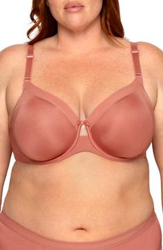 Enjoy smooth, seamless lift and support in this everyday bra designed with unpadded, opaque cups that contour to your natural shape. This full-coverage style features front-adjusting straps to easily customize the fit. 88% nylon, 12% spandex Hand wash, line dry Imported Black Owned/Founded Full Coverage Nursing Bra With Padded Cups, Solid Full Coverage Nursing Bra With Padded Cups, Underwire Nursing Bra In Solid Color, Supportive Padded Bra In Solid Color, Supportive Padded Bra, Contoured Bra Friendly Bra, Supportive Solid Color Push-up Bra, Nursing Bra With Built-in Bra, Full Cup, Seamless Solid Full Cup Nursing Bra