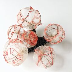 Amanda Knight, Bubble Jewelry, Wire Brooch, Brooch Art, Sculptural Jewelry, Tie Dye Techniques, Paper Mache Art, Wearable Art Jewelry, Contemporary Textiles