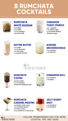 Rumchata Cocktails Frozen Rumchata Drinks, Cinnamon Rum Drinks, Rumchata Pineapple Cream Recipes, Rum Chata Cocktails, Rumchata Drinks Easy, Alcoholic Dessert Drinks, Creamy Drink Recipes, Pineapple Rumchata Recipes, Cinnamon Drink Recipes