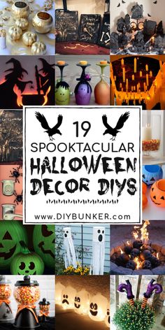 a collage of halloween decorations with the words spooktacularr