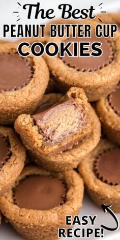 the best peanut butter cup cookies on a plate