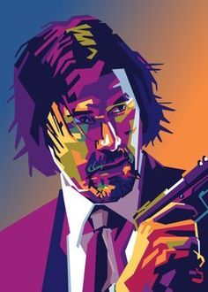 John Wick Pop Art, John Wick 2 Poster, Halo Poster, John Wick Movie, Amoled Wallpapers, Bookcase Decor, Black Cartoon Characters, Movie Posters Design