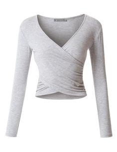 Ballet Top, Stretchy Crop Tops, Stockholm Fashion, Dr Closet, Grey Top, Long Sleeve Crop, Fame Dr, Look Cool