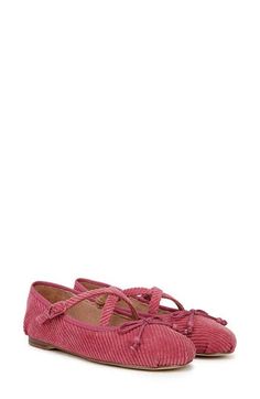 Crisscrossing straps and a dainty bow detail add sweet flourishes to this streamlined ballet flat. Synthetic upper, lining and sole Imported Dark Vintage, Womens Ballet Flats, Ballet Flat, Bow Detail, Sam Edelman, Vintage Pink, Flat Shoes Women, Criss Cross, Ballet Flats