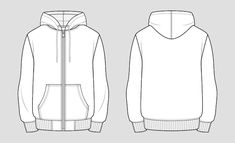 Спортивная куртка с капюшоном на молнии.... | Premium Vector #Freepik #vector #ribbon #template #line #fashion Jacket Drawing, Hoodie Images, Mens Fashion Illustration, Clothing Design Sketches