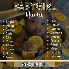 baby girl names with oranges in the background