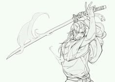 Swordsman Pose, Pose Drawing Reference, Anime Samurai, Pose Ref