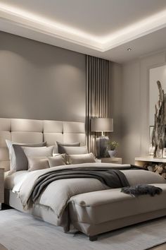 #BEAUTY, #RELATIONSHIPS #Fashion #Animals #Outfits #Winter Outfits #Animals Grey And Beige Bedroom Ideas, Grey And Beige Bedroom, Mustard And Grey Bedroom, Beige And Grey Bedroom, Beige Bedroom Ideas, Black And Grey Bedroom, Gray Upholstered Headboard, Light Gray Bedroom, Serene Aesthetic