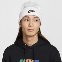 This classic beanie has a casual mid-depth design and supersoft knit construction. Bonnet The North Face, Bonnet Carhartt Femme, Bonnet Louis Vuitton, Black Nike Beanie, Black Fleece-lined Cap, Heather White, Soft Knits, Cold Day, Stay Warm