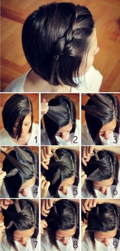 Short Hair 40, Nurse Hairstyles, Fishtail Braid Hairstyles, Fishtail Braid, Easy Braids, Short Hairstyle, Short Hair Styles Easy