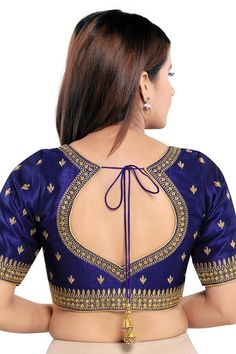 Blue Blouse Designs, Latest Blouse Designs, Navy Blue Art