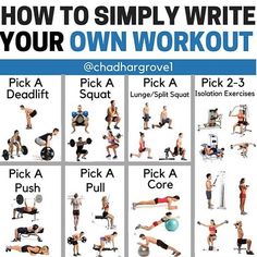 an exercise poster with the words how to simply write your own workout