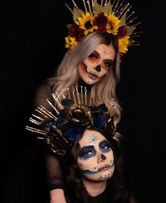 Day Of The Dead Face Makeup, Catrina Wallpaper, Dia De Los Muertos Makeup For Women, Easy Dia De Los Muertos Makeup Ideas, Sugar Skull Makeup Pretty, Catrina Aesthetic, Dia De Los Muertos Makeup Ideas, Catrina Headpiece