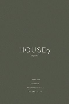 the front cover of house 9, an interior design and architecture magazine with white lettering