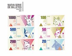 two bills with different animals on them and the words'100 dollars'written in spanish