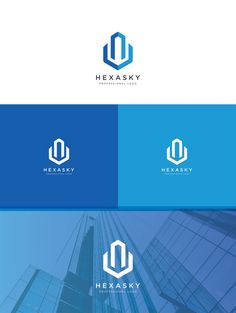 the logo for hexa sky, a company that sells high - rise buildings and apartments