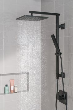 a shower head with thermostaer and soap dispenser