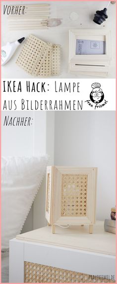 an advertisement for ikea hack lampe in germany