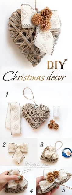 diy christmas decor made out of wood sticks and fabric, with instructions on how to make it