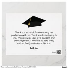 a graduation card with the words, thank you so much for celebrating my graduation with me