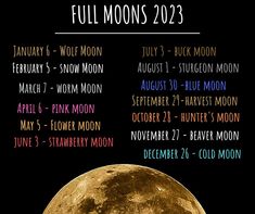 the full moon is shown in this poster