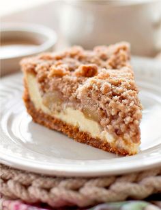 a piece of pie sitting on top of a white plate